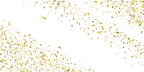 Beyaz arka planda altın parıltılı konfeti.