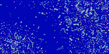 Mavi arka planda renkli konfeti.