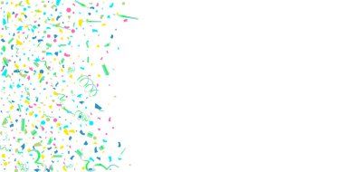 Beyaz arkaplanda renkli konfeti.