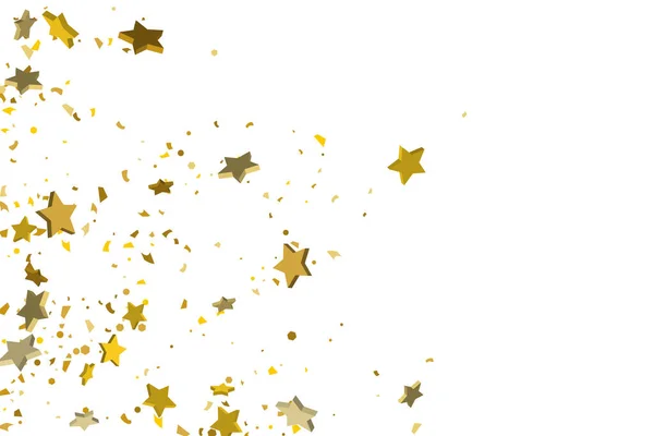 Altın hacimli yıldız konfetisi — Stok Vektör