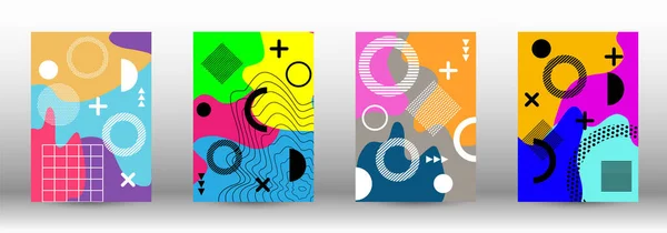 Memphis background set covers. — Stock Vector