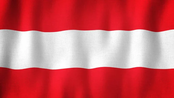 Avivar Bandera Austria Con Viento Cierre Una Bandera Austriaca Realista —  Fotos de Stock