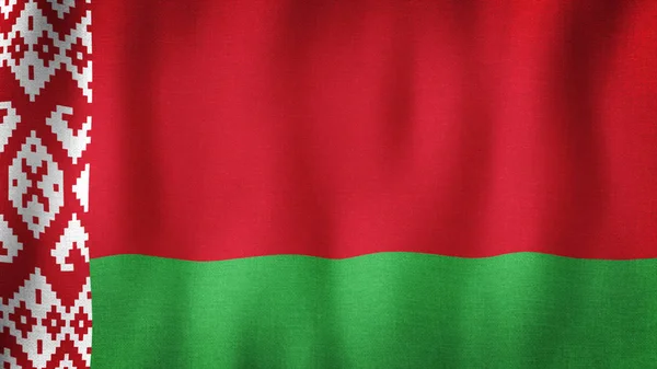 Fehérorosz Zászló Lengett Szélben Szoros Kép Reális Fehérorosz Zászló Nagyon — Stock Fotó