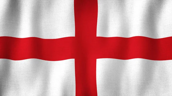 Αγγλική Σημαία Κυματίζει Στον Άνεμο Κλείσιμο Ρεαλιστικής Αγγλικής Σημαίας Εξαιρετικά — Φωτογραφία Αρχείου