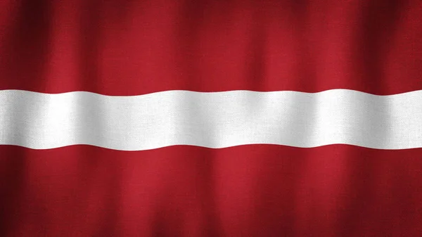 Lettország Zászlója Lobogott Szélben Reális Lett Zászló Rendkívül Részletes Textúrával — Stock Fotó