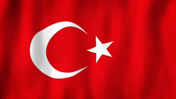 Krocaní Vlajka Vlaje Větru Detailní Záběr Realistické Turecké Vlajky Velmi — Stock fotografie
