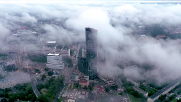 Wroclaw Polsko Června 2020 Letecký Pohled Shora Mrakodrap Sky Tower — Stock video