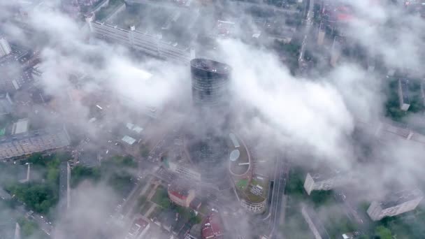 Wroclaw Lengyelország Június 2020 Légi Felvétel Felülről Felhőkarcoló Sky Tower — Stock videók