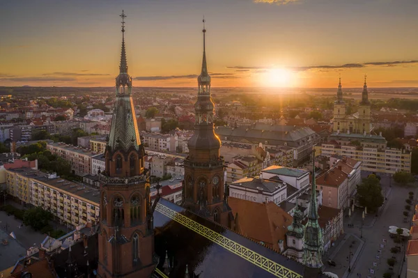 Uitzicht Vanuit Lucht Kathedraal Van Petrus Paulus Apostelen Oude Stadsgebouwen — Stockfoto