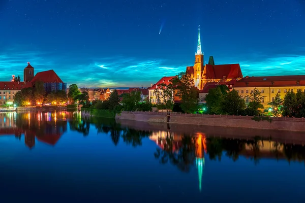 장주기 Neowise 폴란드 Wroclaw 위에서 보이는 Noctilucent Cloud Nlc Beautiful — 스톡 사진