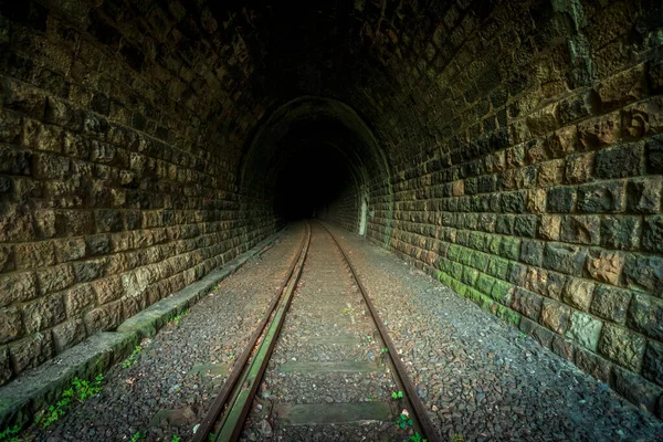 Historische Spoorwegtunnel Onder Berg Voormalige Duitse Machinebouw Waarschijnlijk Schuilplaats Van Rechtenvrije Stockfoto's