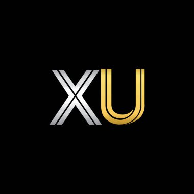 Xu harfler ilk logo kimlik illüstrasyon