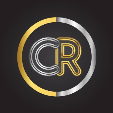 CR harfler ilk logo kimlik illüstrasyon
