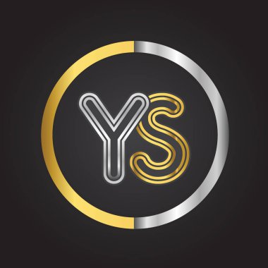 Gümüş altın harfler ys ile vektör çizim