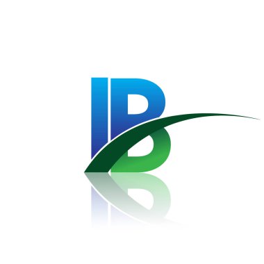 mavi ve yeşil vektör çizim IB mektuplar