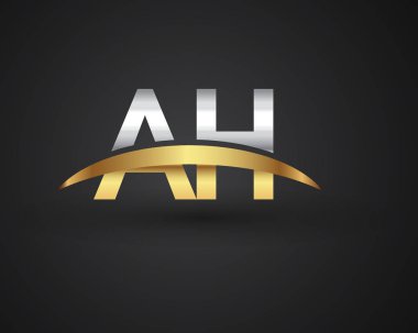 Ah harf logo kimlik resimde ilk