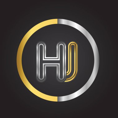 HJ harfler ilk logo kimlik illüstrasyon