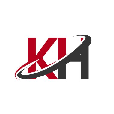 Kırmızı ve siyah alfabesi harfleri kh vektör çizim