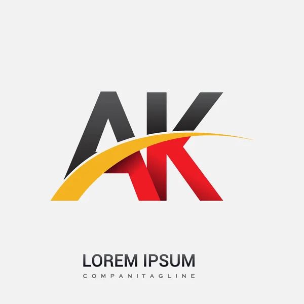 vektör çizimi kırmızı, sarı siyah harflerle ak