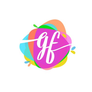 renkli vektör logo harfleri gf ile