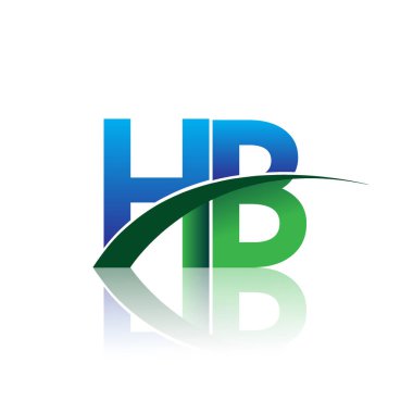 mavi ve yeşil harfler hb vektör çizim