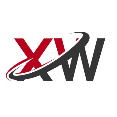 Kırmızı ve siyah harfler xw vektör çizim
