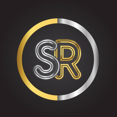 Altın harfler sr vektör çizim