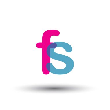 renkli vektör logo harfleri fs ile