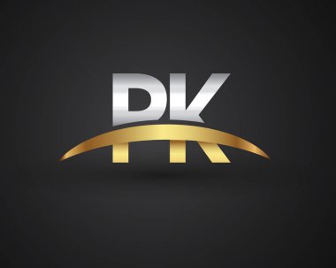 PK harfler ilk logo kimlik illüstrasyon