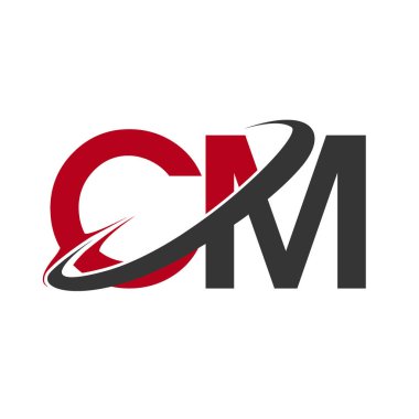 Cm harfleri ilk logo kimlik illüstrasyon