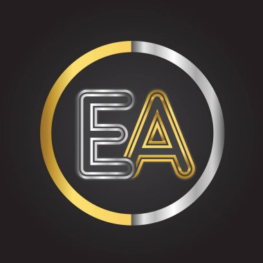 Altın harfler ea vektör çizim