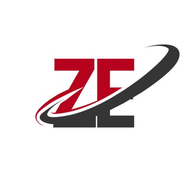 Kırmızı ve siyah harf ze vektör çizim