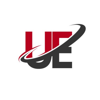 Kırmızı ve siyah alfabesi harfleri ue basit vektör çizim