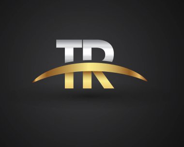 Tr mektuplar ilk logo kimlik illüstrasyon