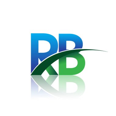 mavi ve yeşil vektör çizim rb mektuplar