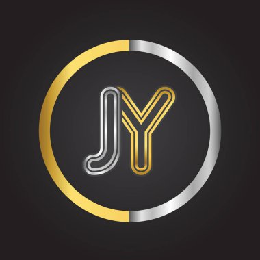 Altın harfler jy vektör çizim