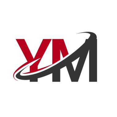 Kırmızı ve siyah harfler ym vektör çizim