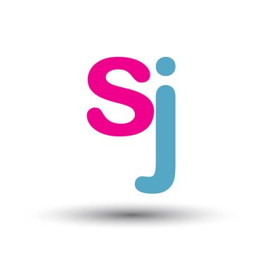 renkli vektör logo harfleri sj ile