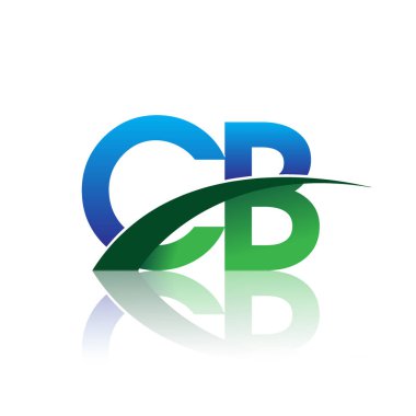 mavi ve yeşil vektör logo harfleri cb ile
