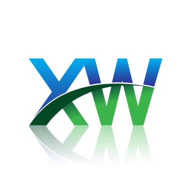 mavi ve yeşil harfler xw vektör çizim