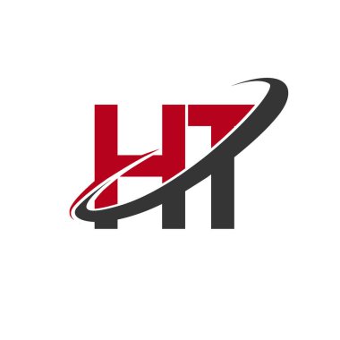 Kırmızı ve siyah harfler ht vektör çizim