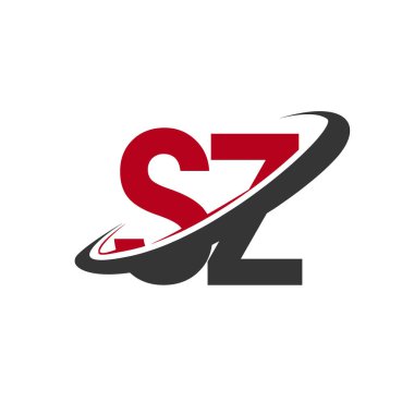 Kırmızı ve siyah alfabesi harfleri sz basit vektör çizim