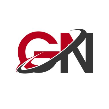 Kırmızı ve siyah vektör çizim gn mektuplar