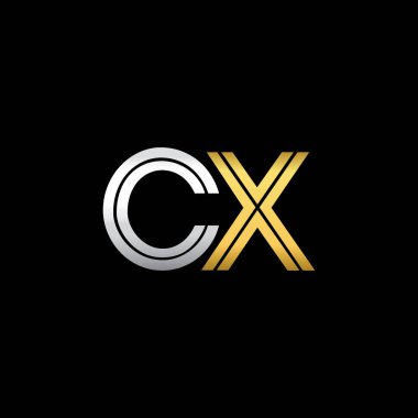 CX harfler ilk logo kimlik illüstrasyon