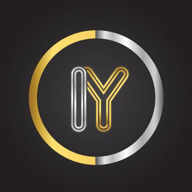 Iy harfler ilk logo kimlik illüstrasyon