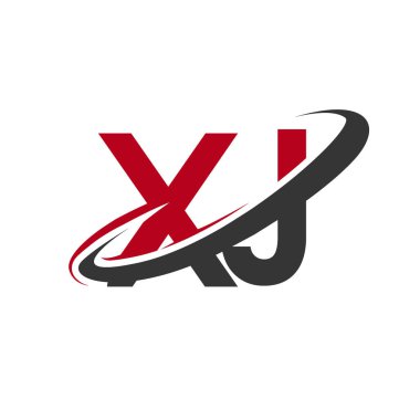 Kırmızı ve siyah harfler xj vektör çizim