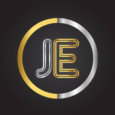 vektör çizim altın harf je