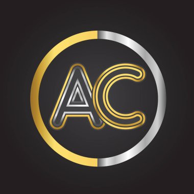 AC harfler ilk logo kimlik illüstrasyon