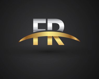 Fr harfler ilk logo kimlik illüstrasyon