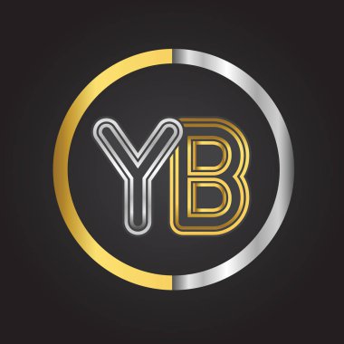 Gümüş altın harfler yb ile vektör çizim